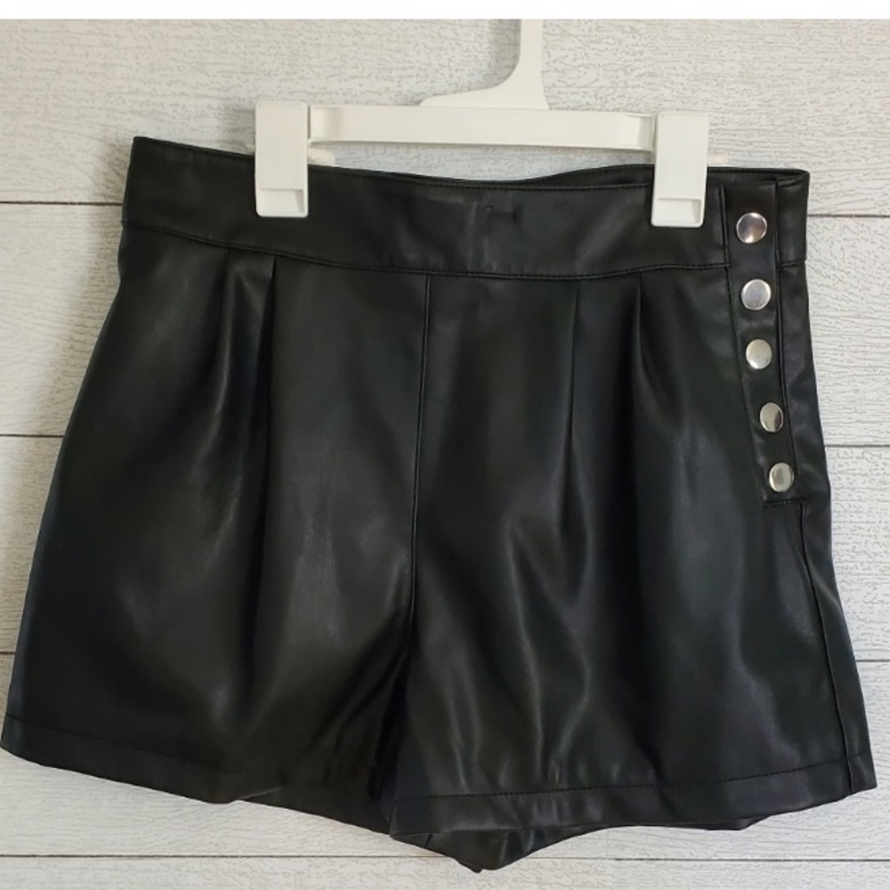Black “leather” Forever 21 shorts